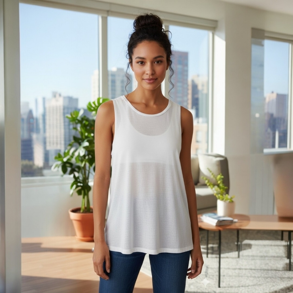 TopShop Sheer White Tank Womens US Size 4 NWOT